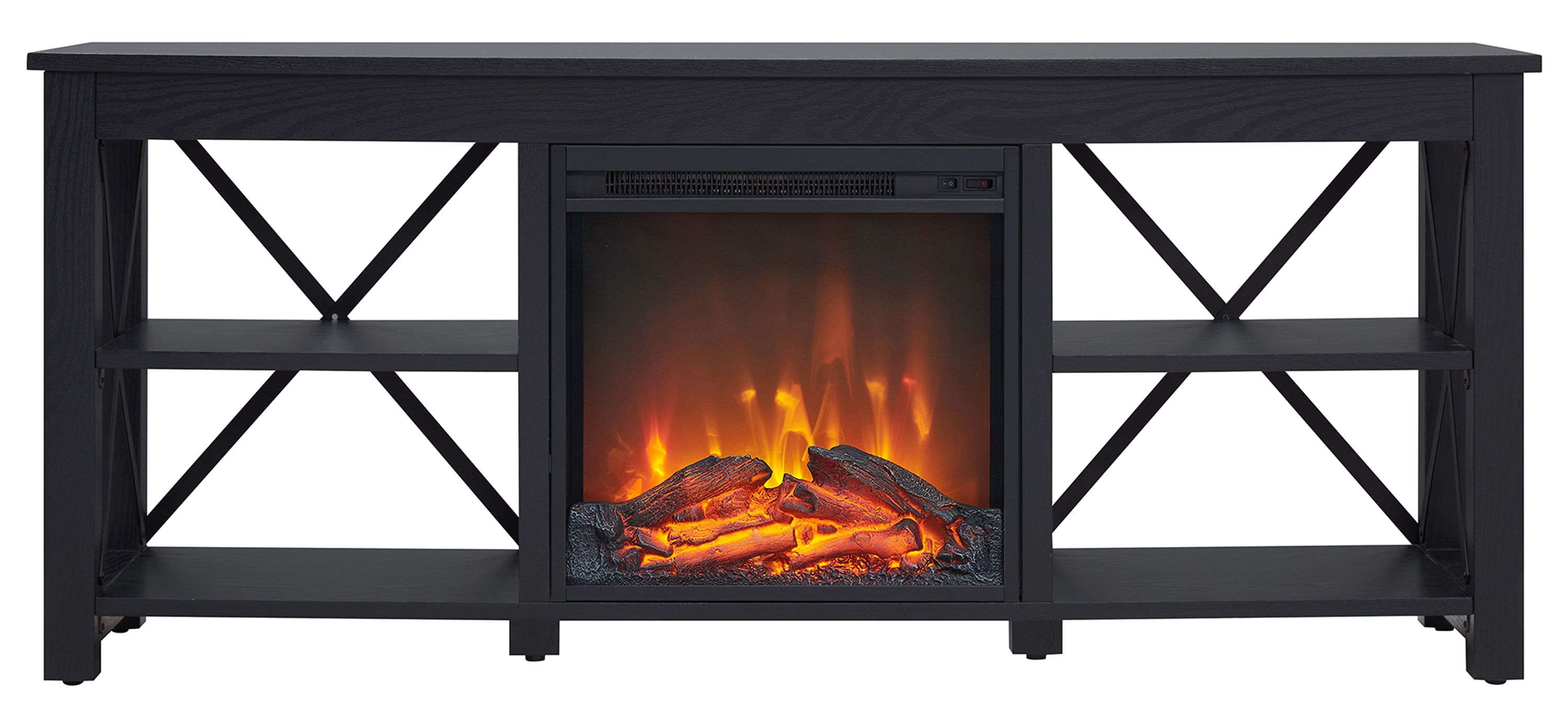 Paisley TV Stand with Log Fireplace