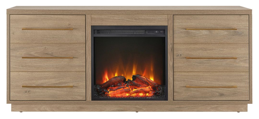 Greer TV Stand with Log Fireplace