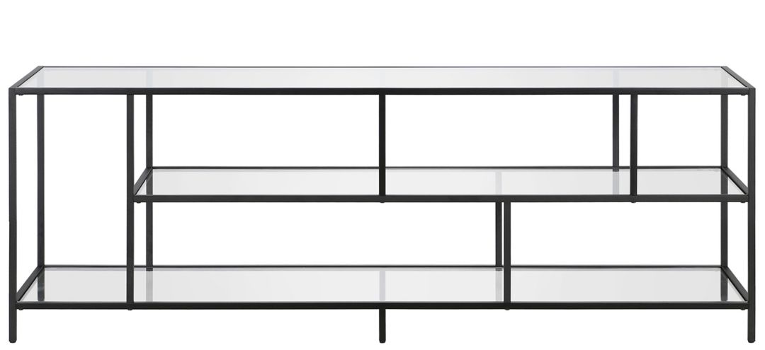 "Zinnia 70"" TV Stand with Glass Shelves"