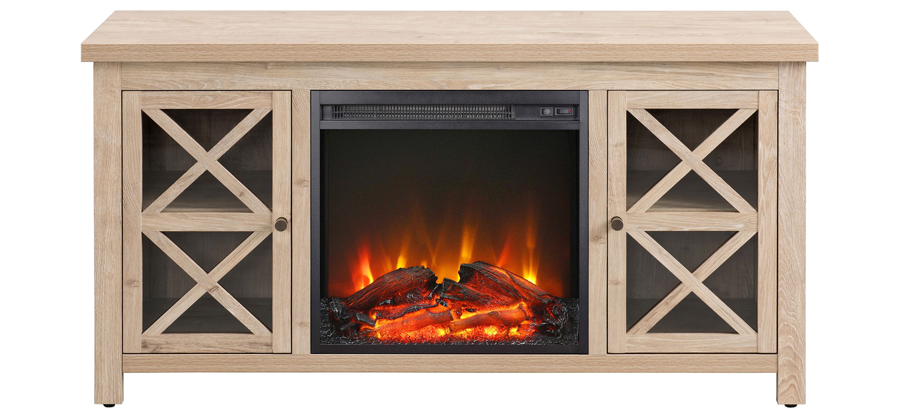 Eve TV Stand with Log Fireplace Insert