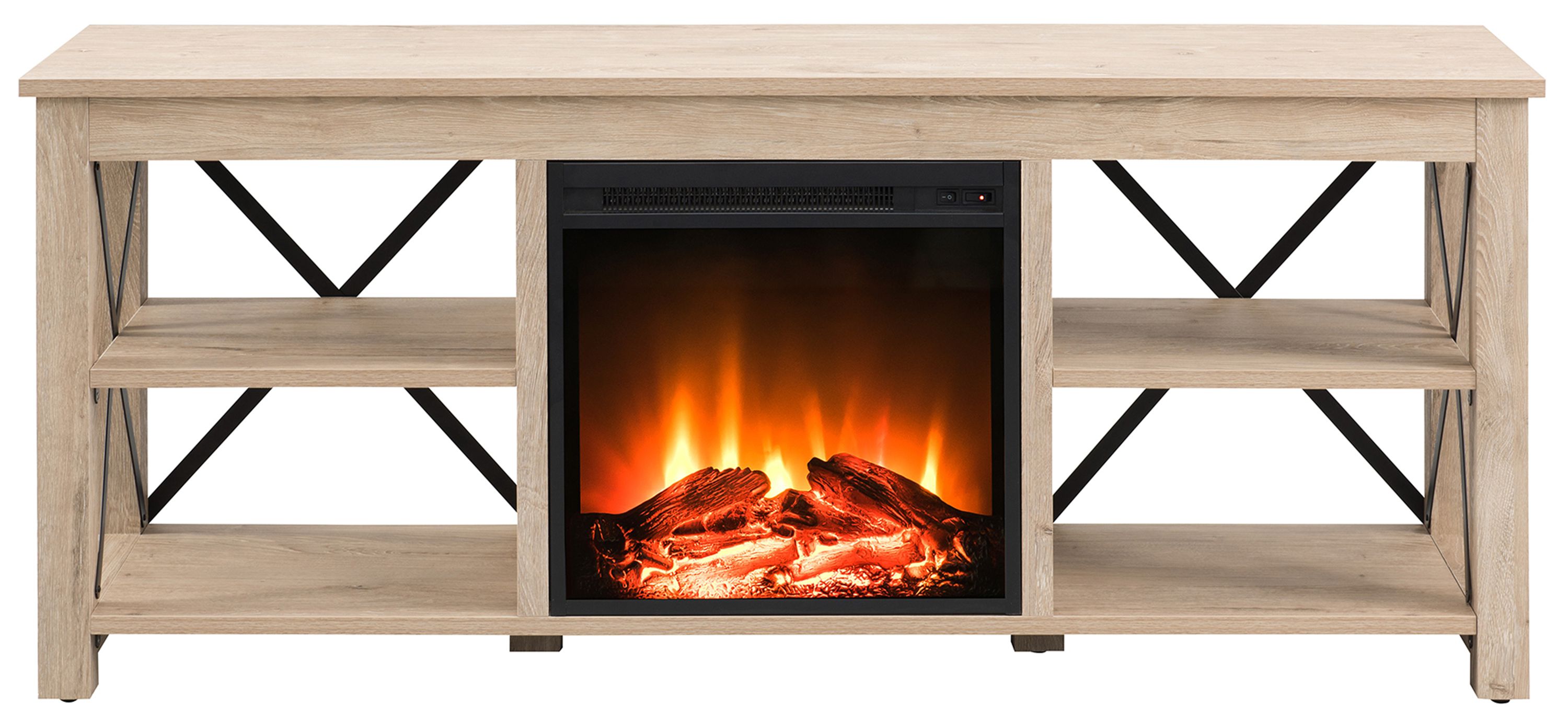 Curlew TV Stand with Log Fireplace Insert