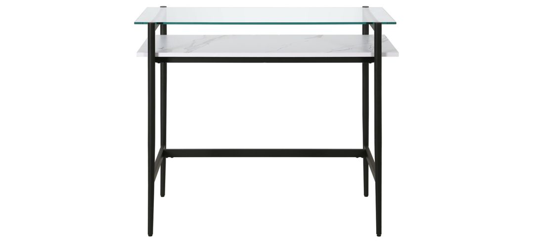 "Davis 36"" Desk with Faux Marble Shelf"