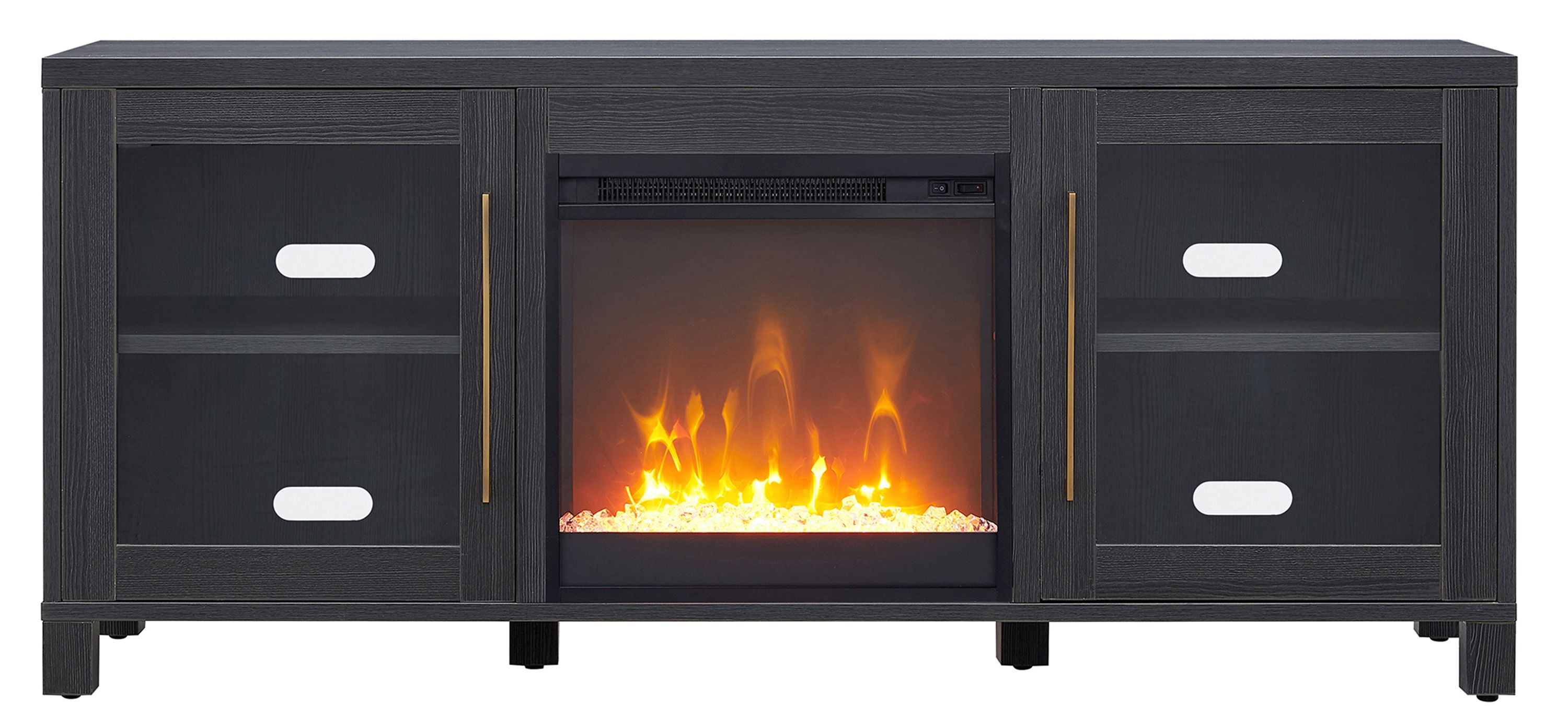 Maria TV Stand with Crystal Fireplace Insert