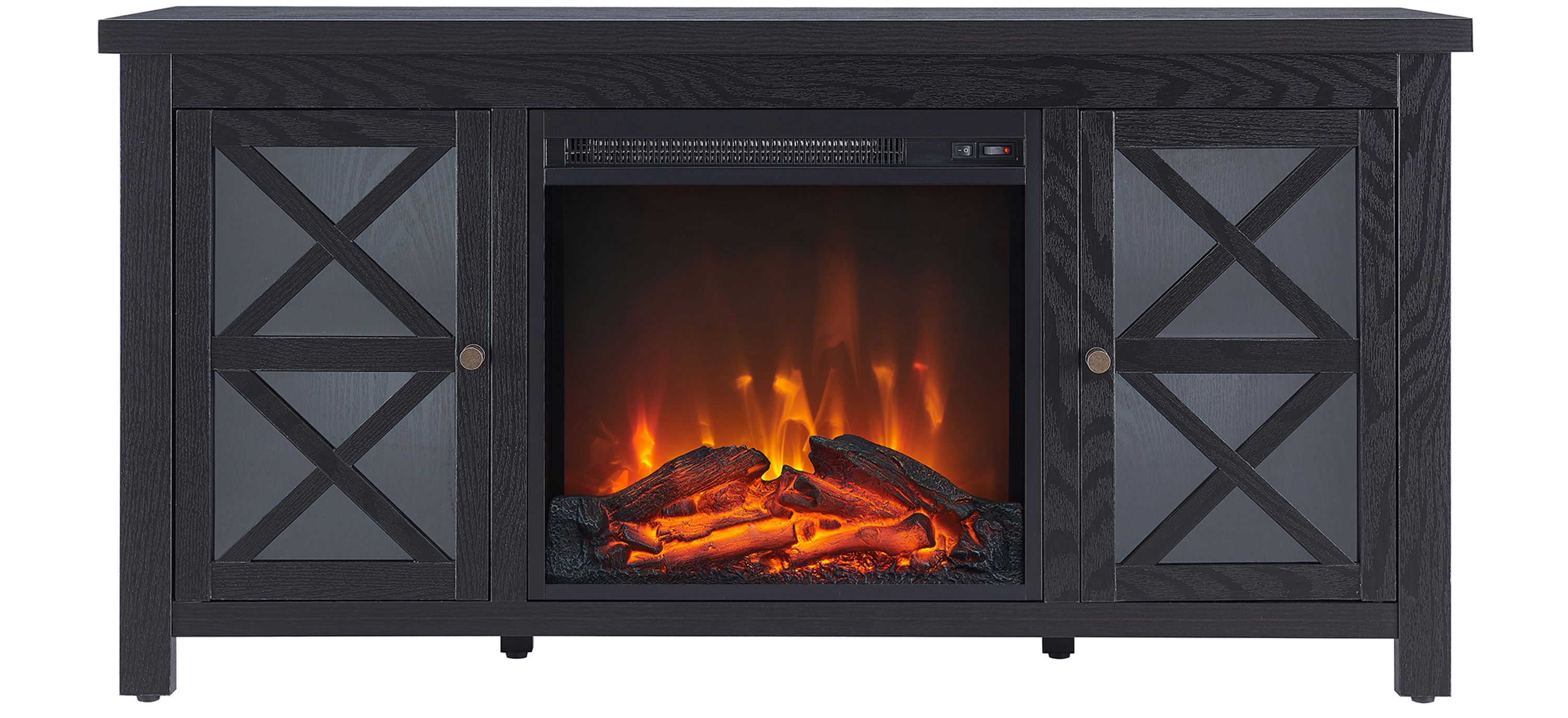 Eve TV Stands with Log Fireplace Insert