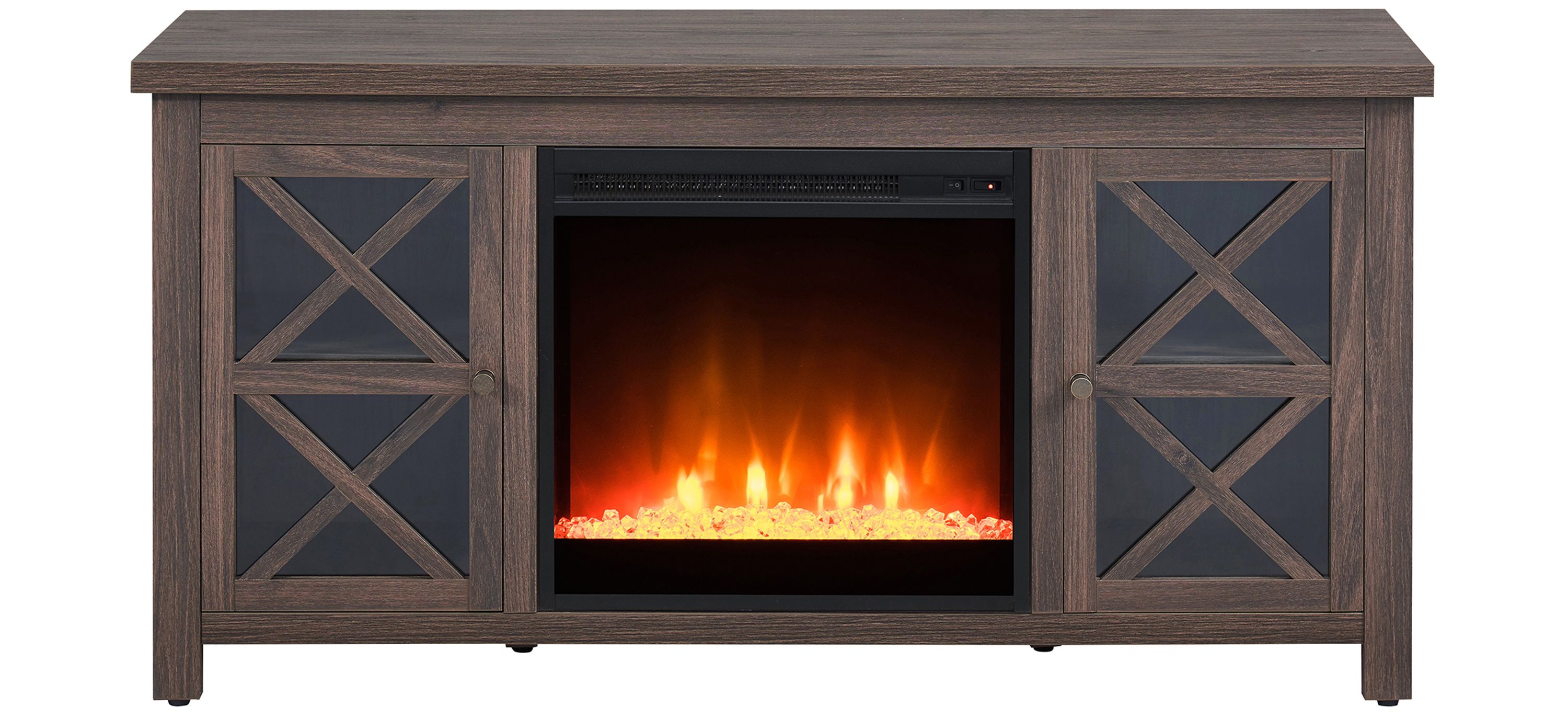 Eve TV Stand with Crystal Fireplace Insert