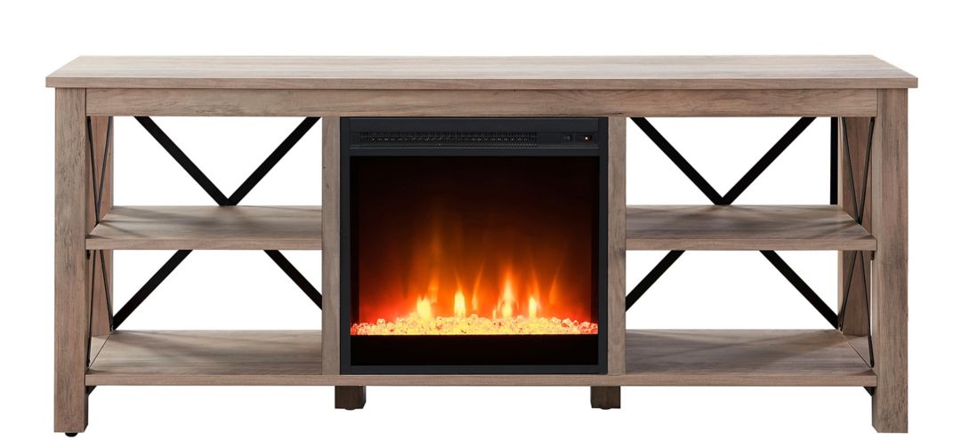 Paisley 58 TV Stand with Crystal Fireplace Insert