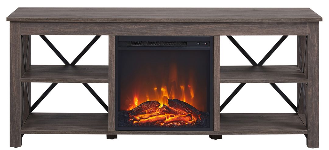 Paisley 58 TV Stand with Log Fireplace Insert