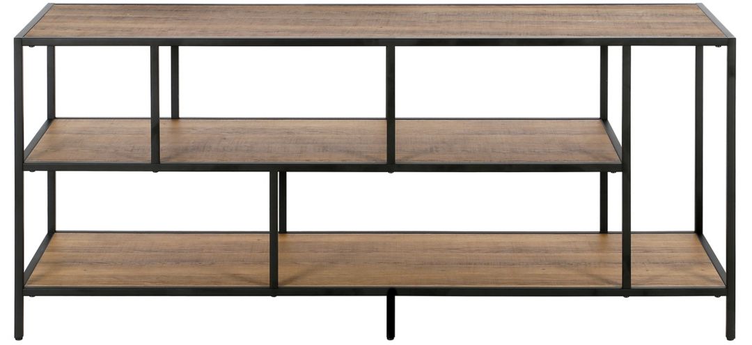 Zinnia 55 TV Stand with Rustic Oak Shelves