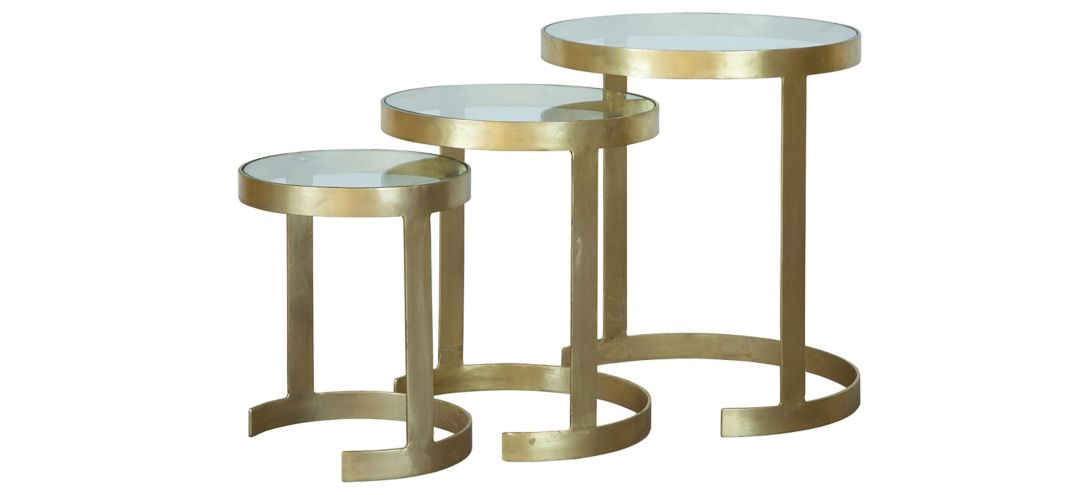308383040 Special Reserve Brass Nesting Tables- Set of 3 sku 308383040