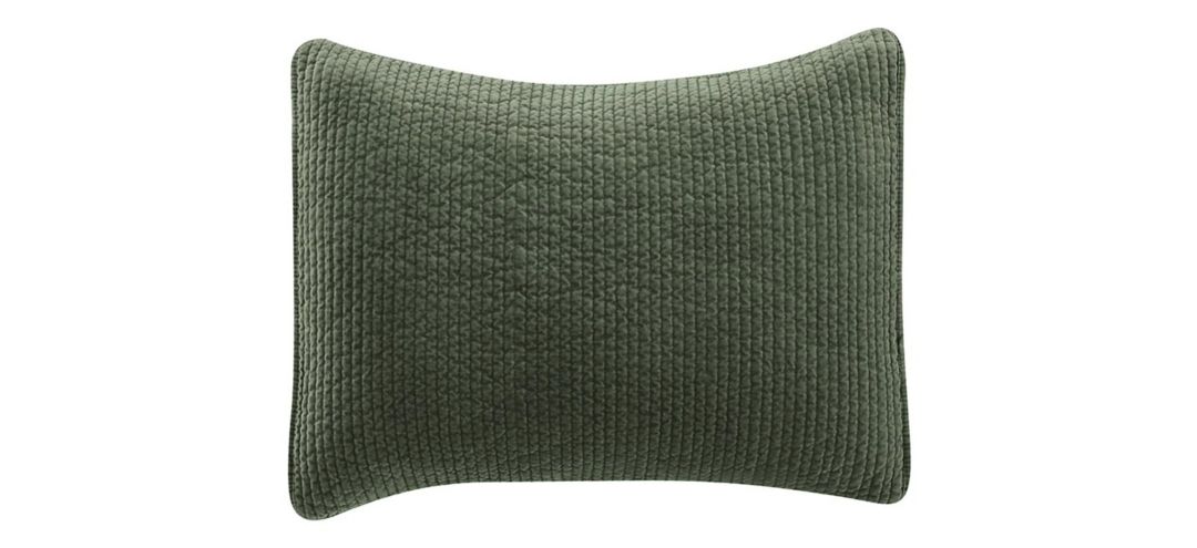 Stonewashed Cotton Velvet Quilted Pillow Sham