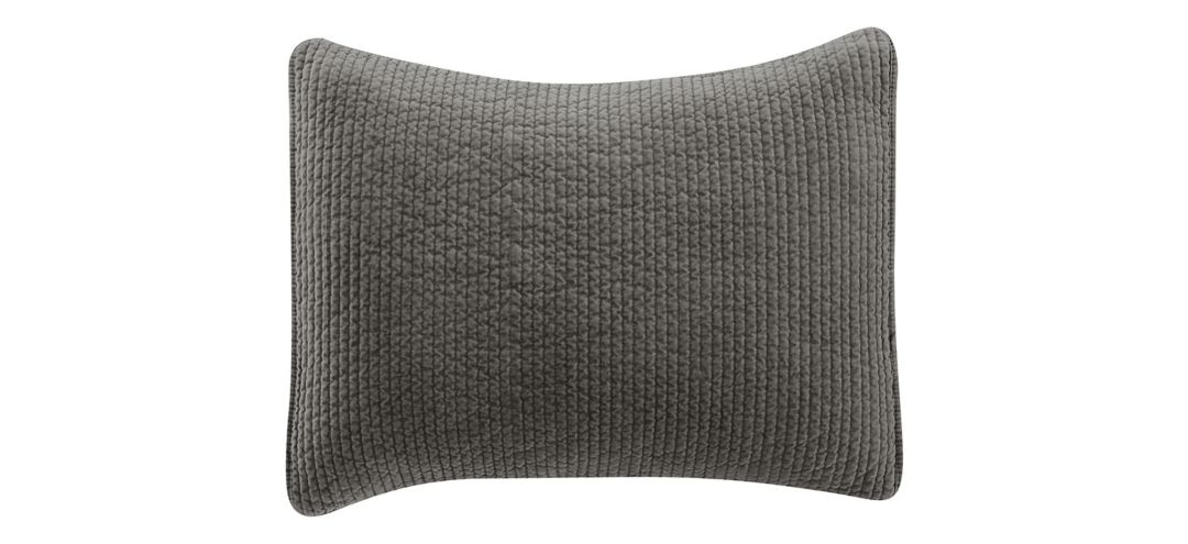 Stonewashed Cotton Velvet Quilted Pillow Sham