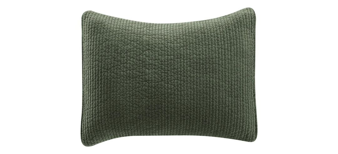 Stonewashed Cotton Velvet Quilted Pillow Sham