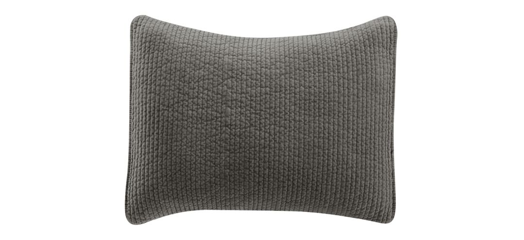 498191790 Stonewashed Cotton Velvet Quilted Pillow Sham sku 498191790