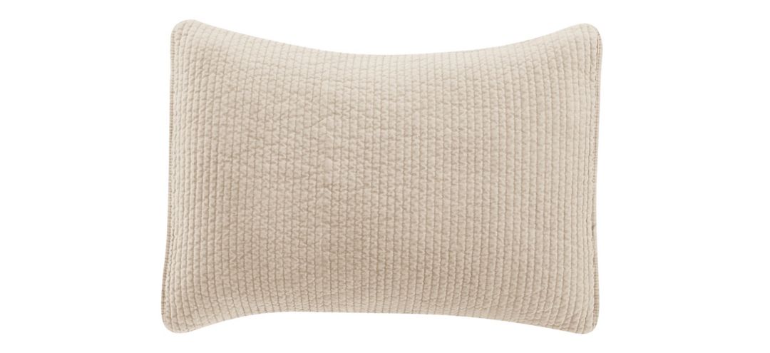 Stonewashed Cotton Velvet Quilted Pillow Sham