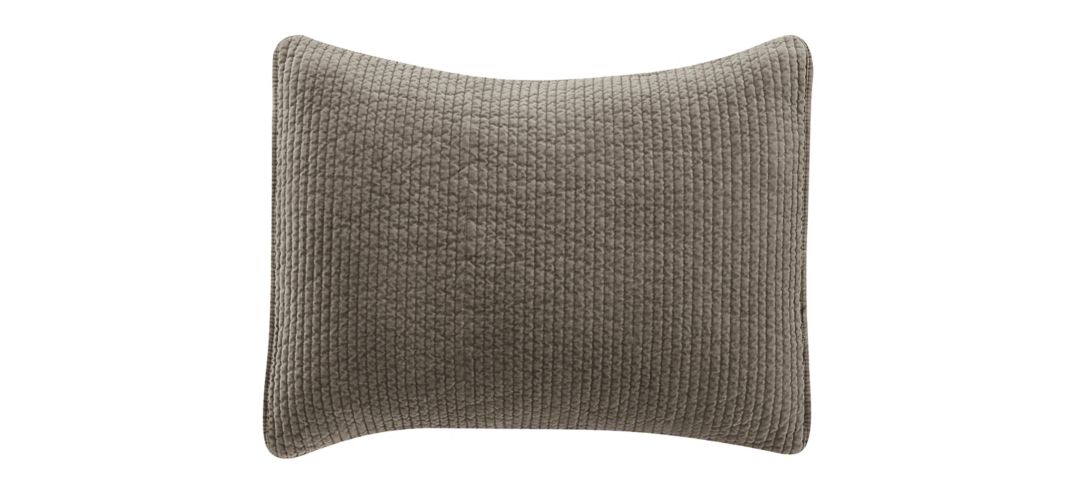 Stonewashed Cotton Velvet Quilted Pillow Sham