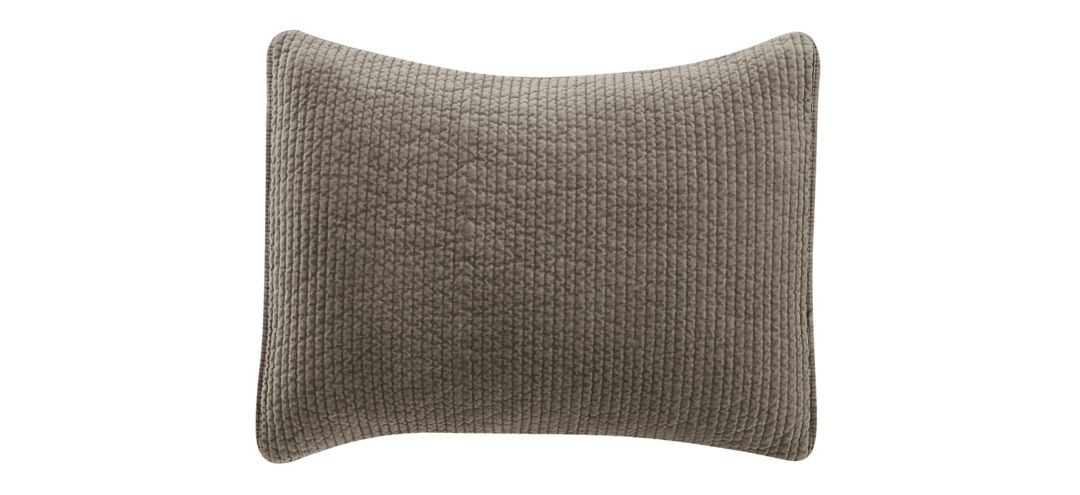 Stonewashed Cotton Velvet Quilted Pillow Sham