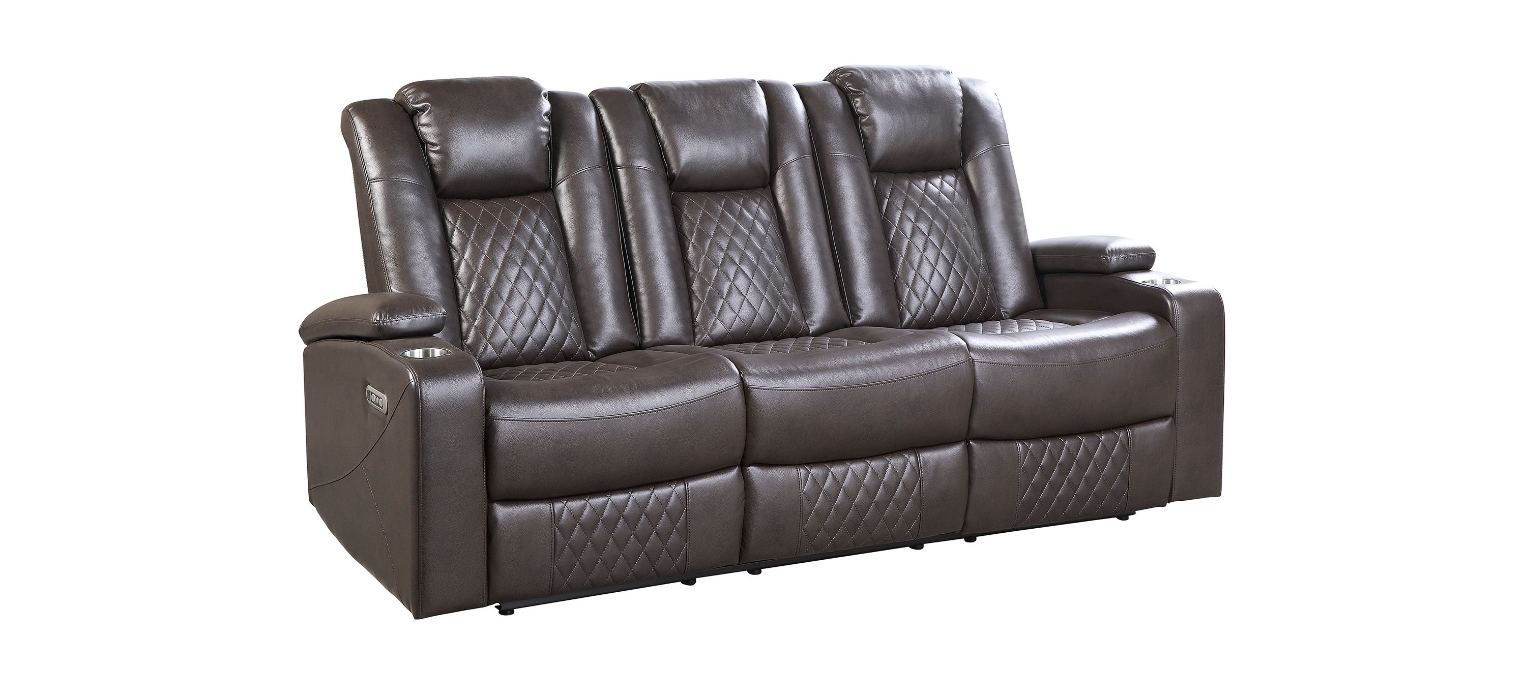 Orina Power Double Reclining Sofa with Power Headrests | Raymour 