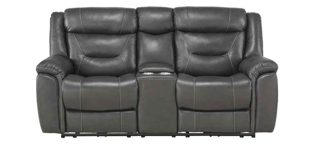 204359890 Northside Leather Power Reclining Console Loveseat sku 204359890