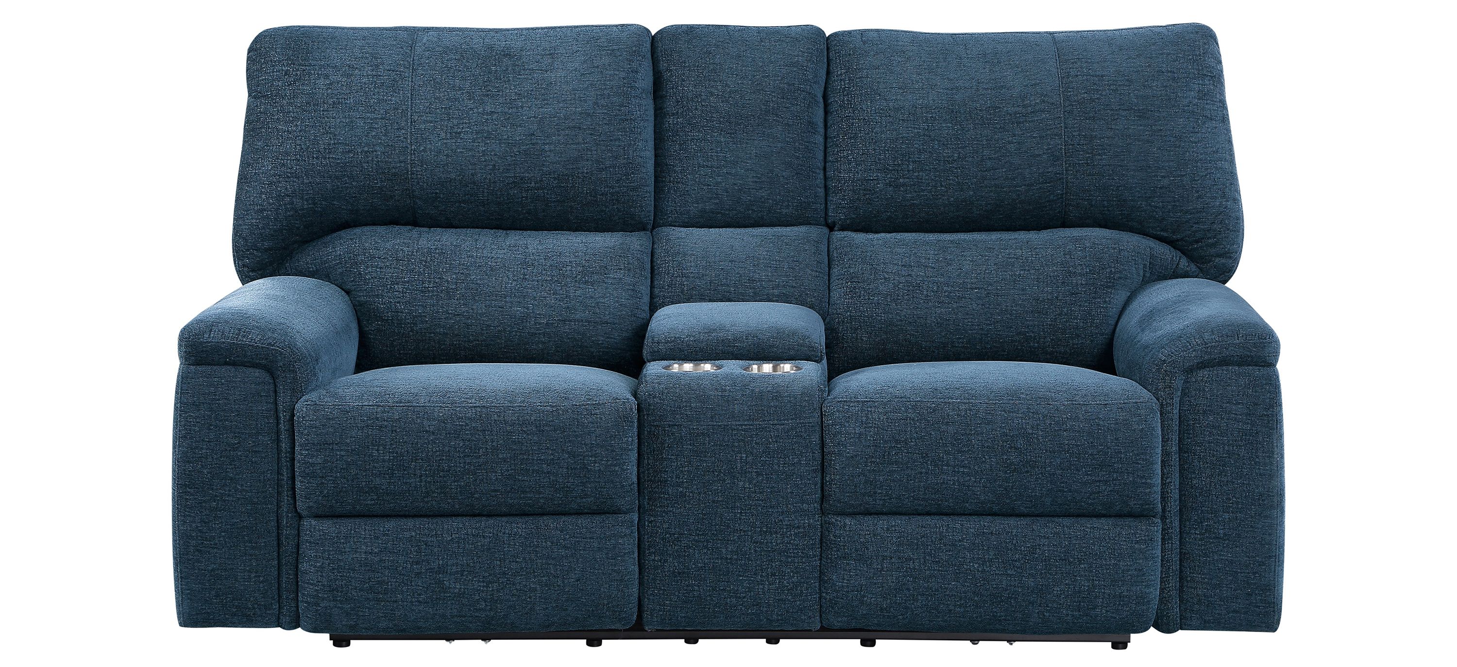 Nob Hill Power Reclining Console Loveseat w/ Power Headrest
