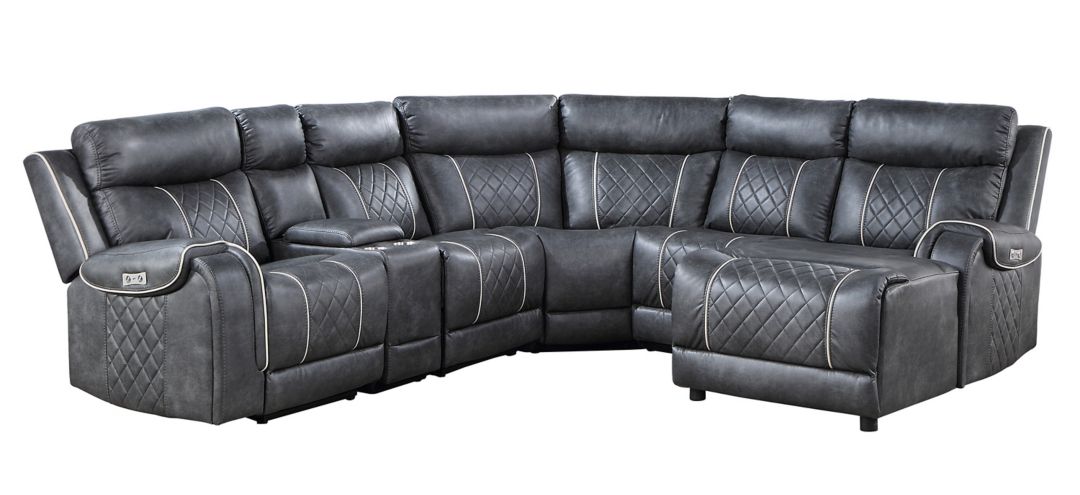 222261380 Dawson 6-Pc Power Reclining Sectional W/ Right Cha sku 222261380