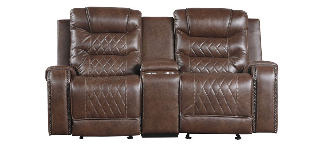 Greenway Double Glider Reclining Console Loveseat w/ USB