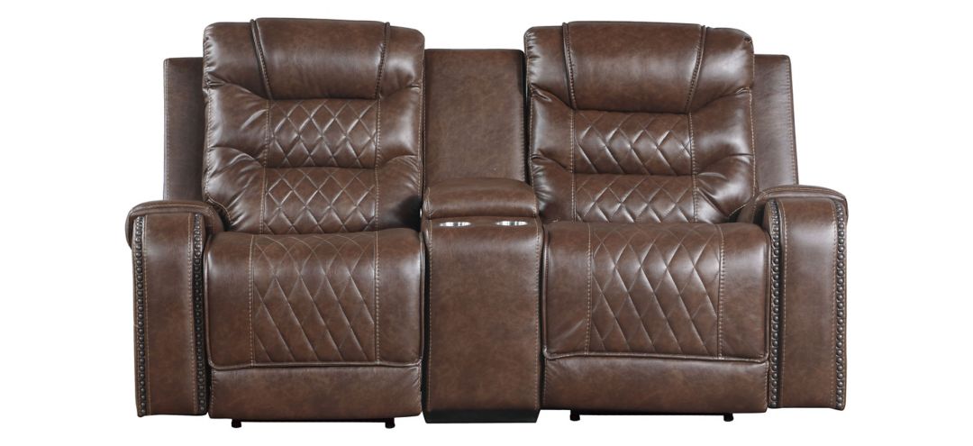9405BR-2PW Greenway Power Double Reclining Console Loveseat w sku 9405BR-2PW