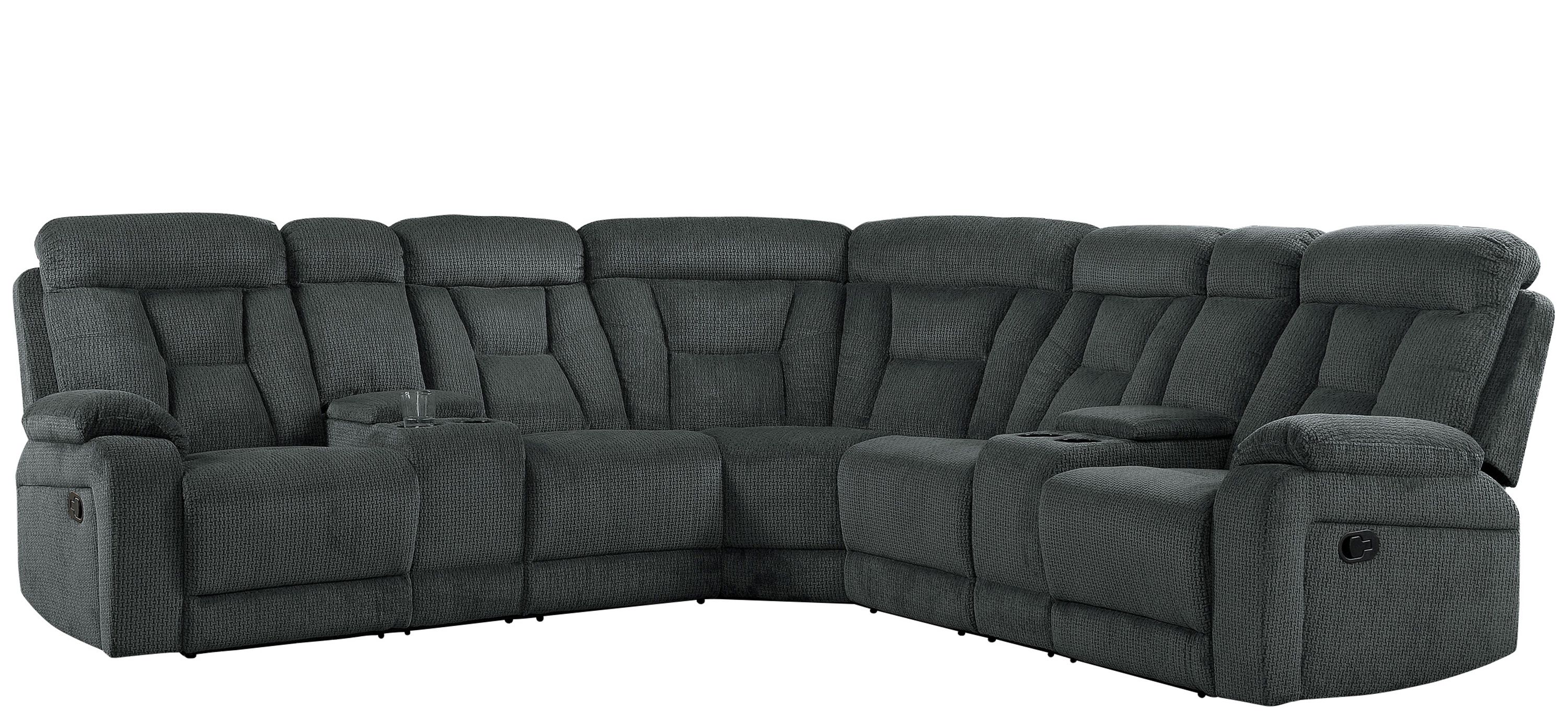 Goby 3-Piece Reclining Sectional with 2 Consoles