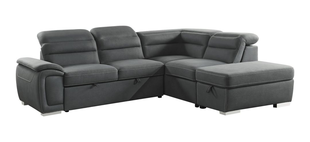 Elena 3-Piece Sectional w/ Pull-Out Bed & Storage Ottoman