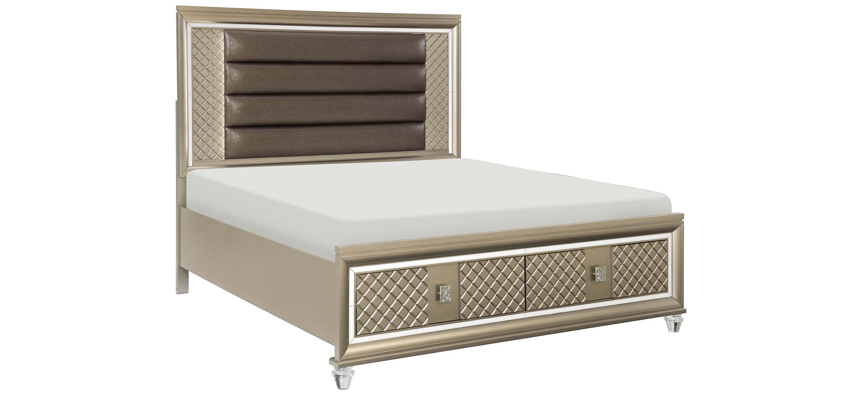 Basseri Platform Storage Bed w/ LED Lighting