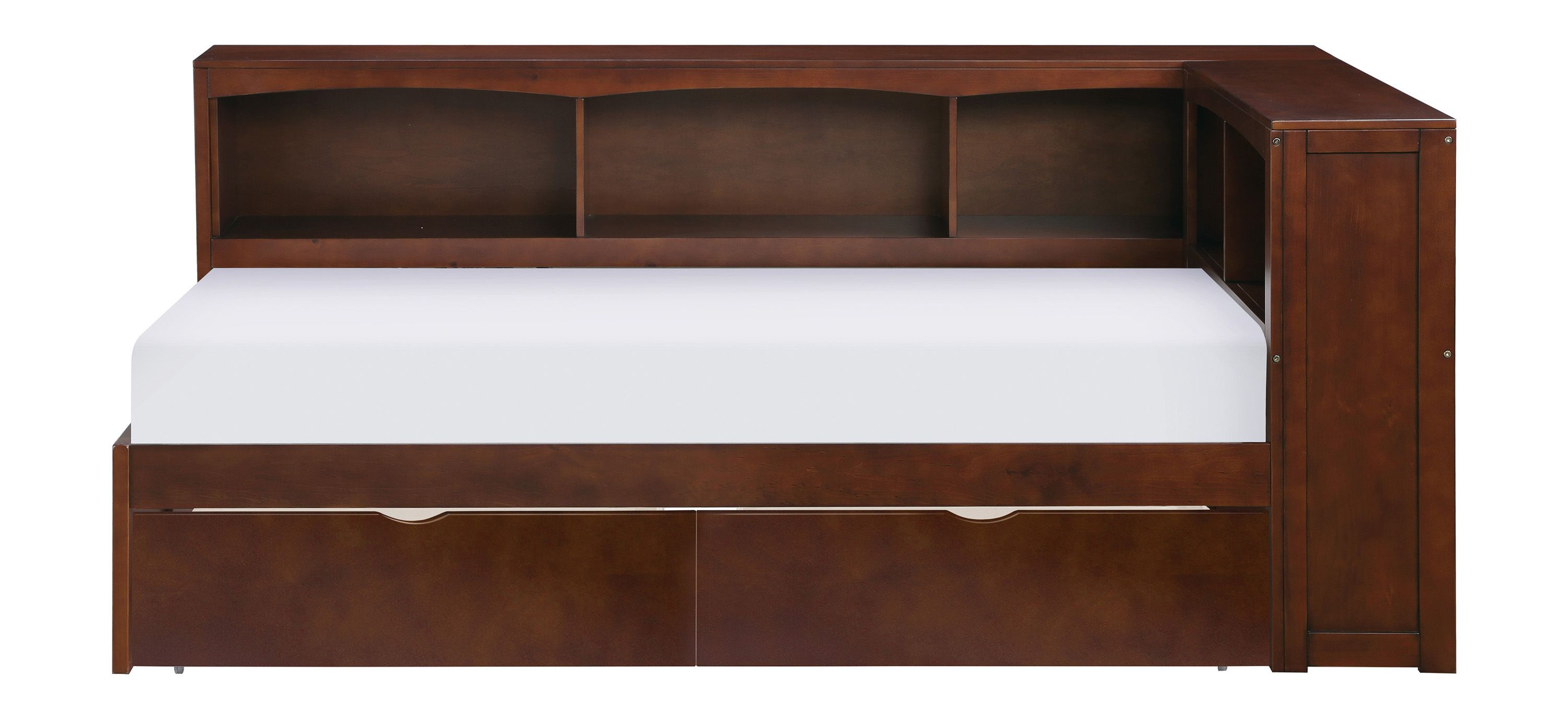 Shannon Twin Bookcase Corner Bed with Storage Boxes