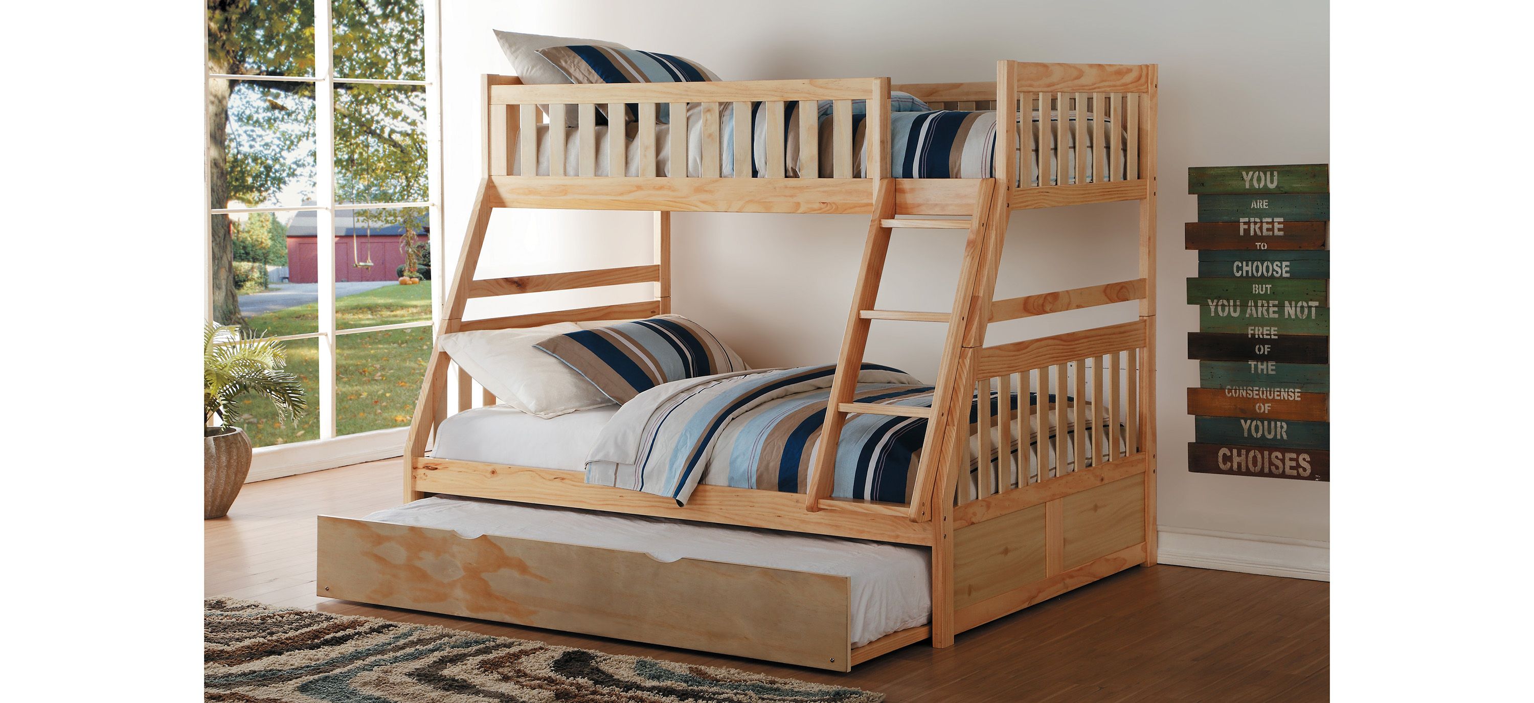 Carissa Twin Over Full Bunk Bed with Trundle