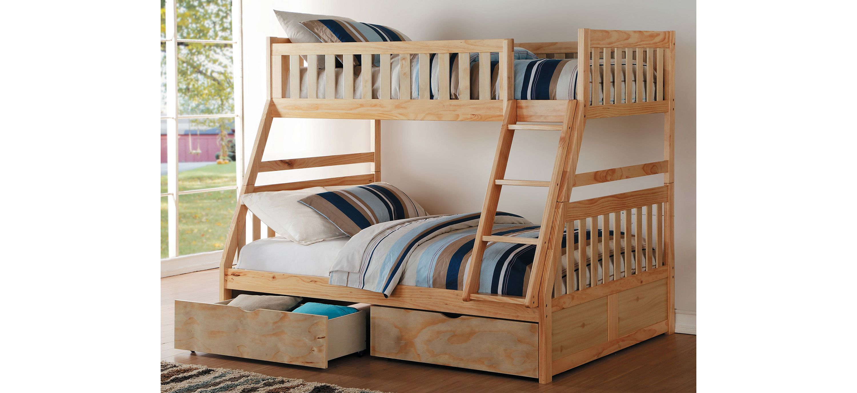 Carissa Twin Over Full Bunk Bed with Storage