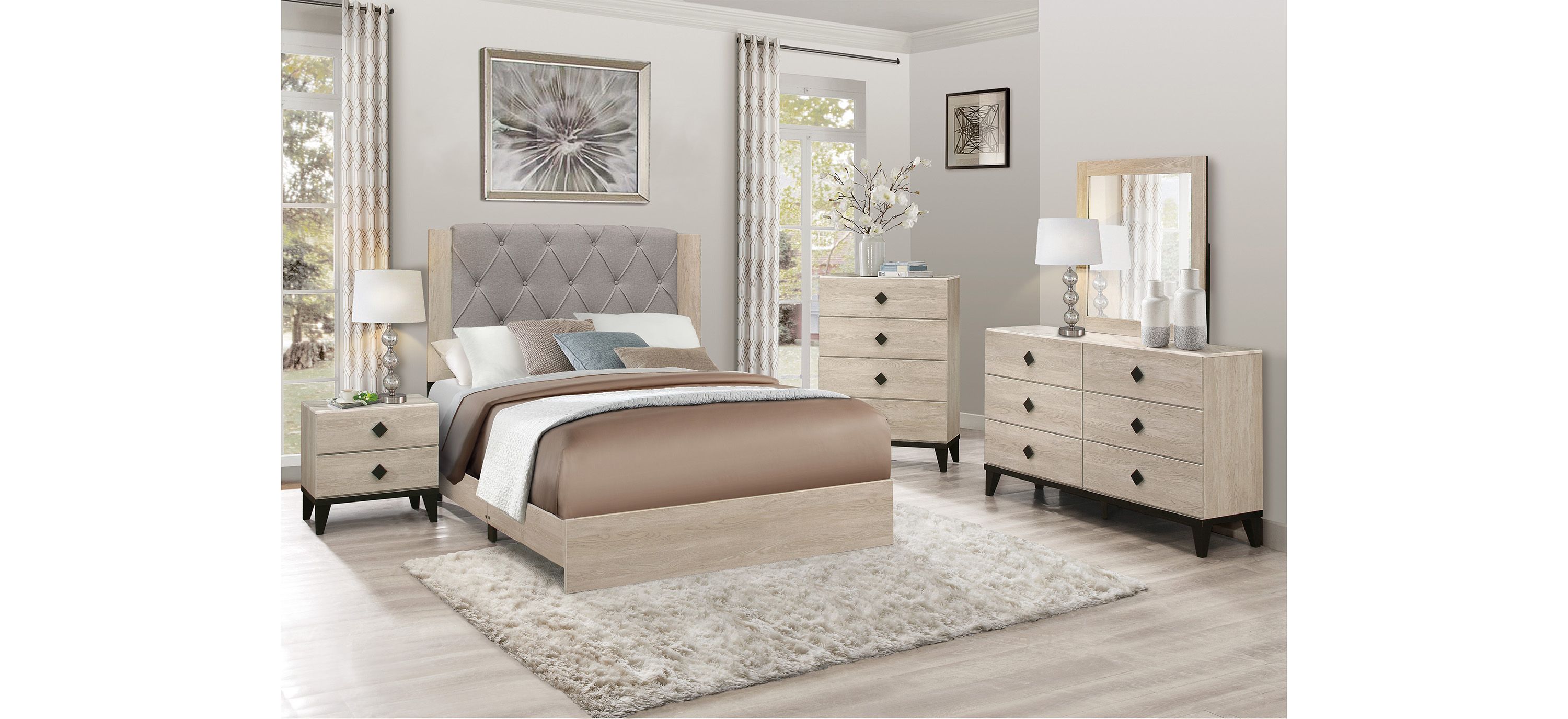 Karren 5-pc. Upholstered Panel Bedroom Set