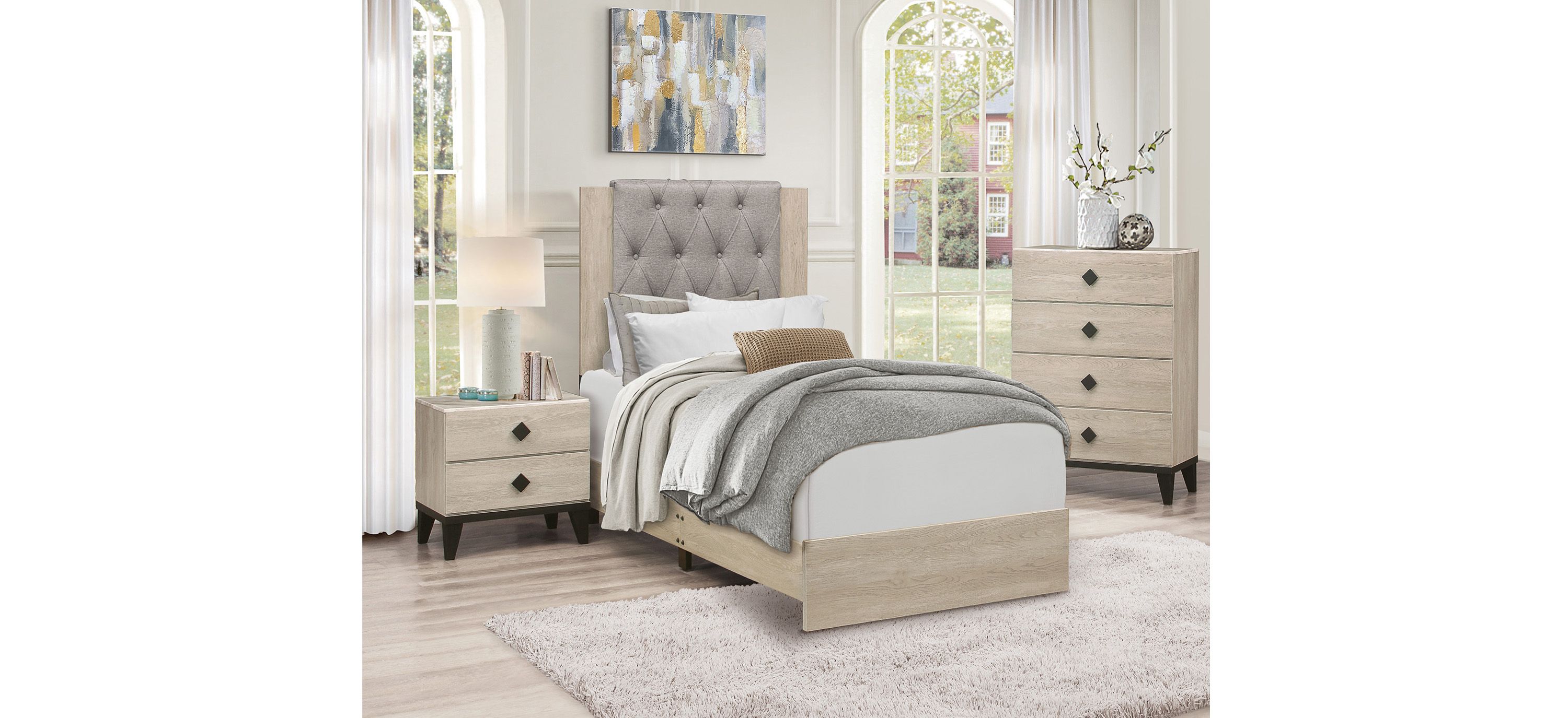 Karren 3-pc. Upholstered Panel Bedroom Set