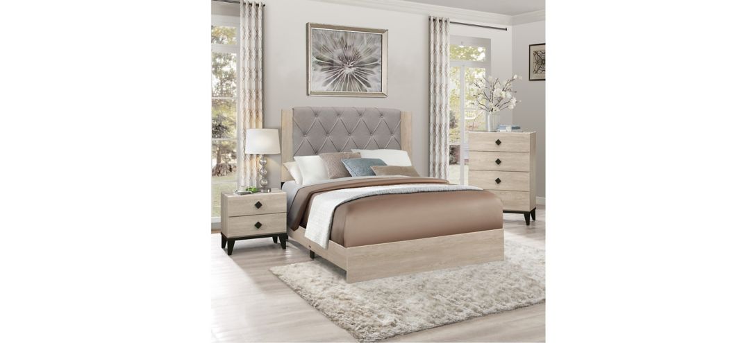 590115246 Karren 3-pc Upholstered Panel Bedroom Set sku 590115246