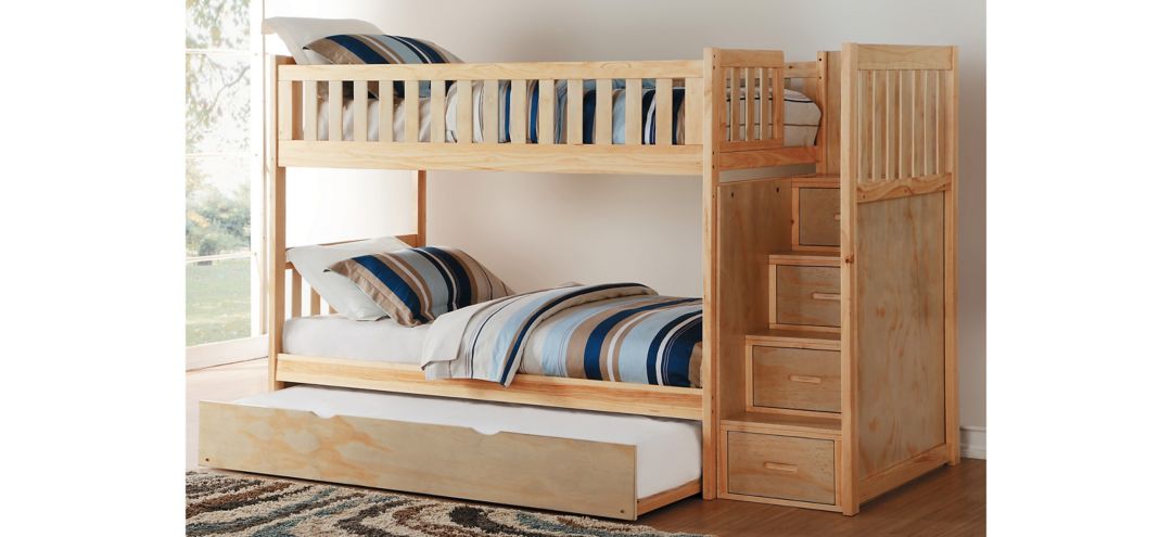 Carissa Bunk Bed with Trundle & Storage Staircase