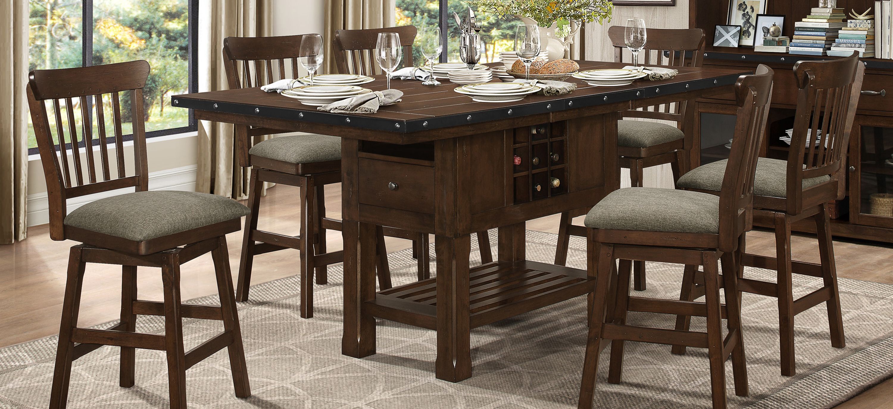 Blofeld 7-pc. Counter Height Dining Set w/ Swivel Stools