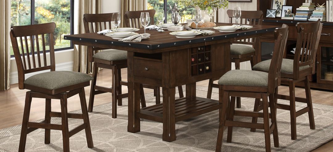 Blofeld 7-pc Counter Height Dining Set W/ Swivel Stools