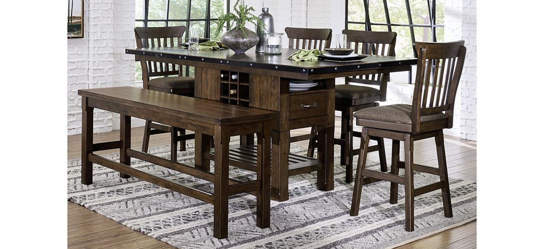 Blofeld 6-pc Counter Height Dining Set W/ Swivel Stools