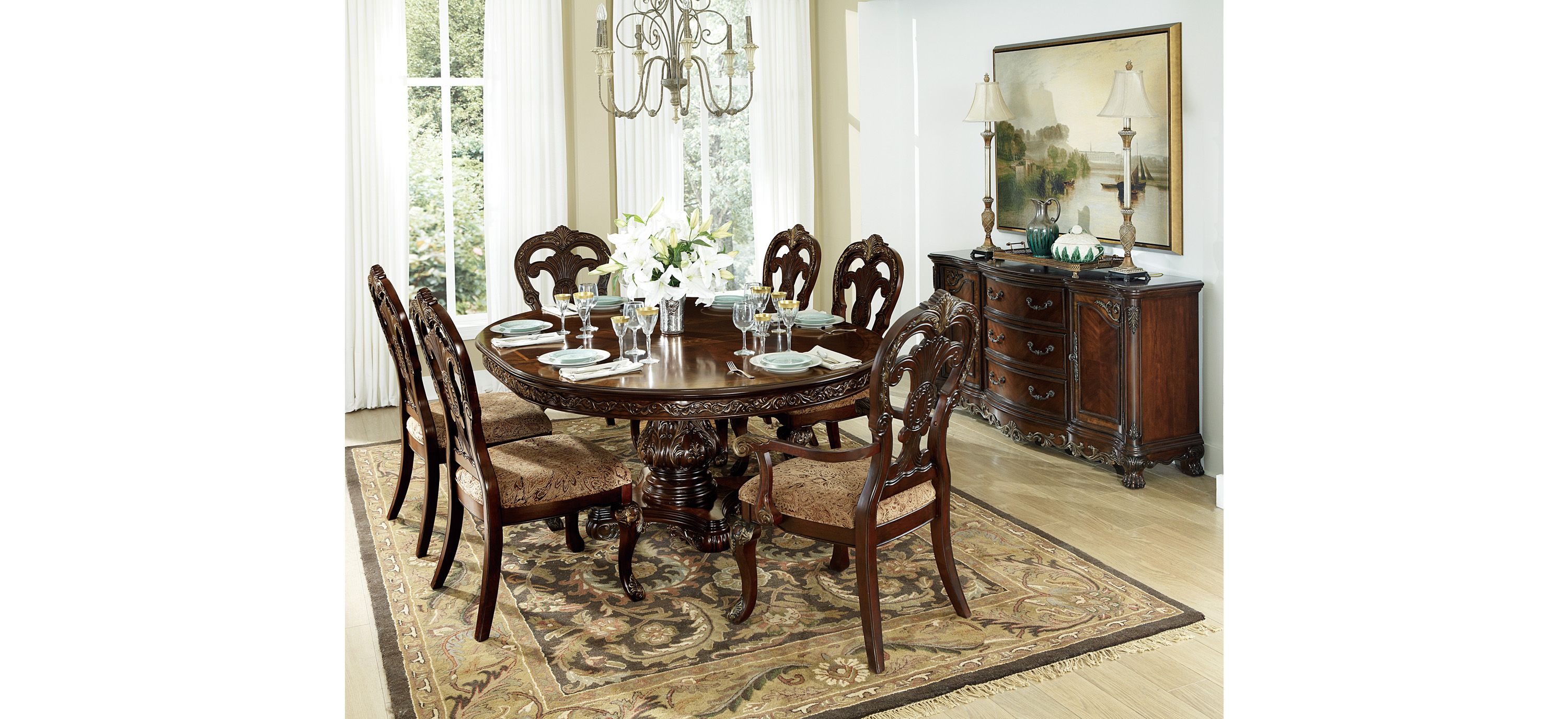 Euro 7-pc. Round Dining Set