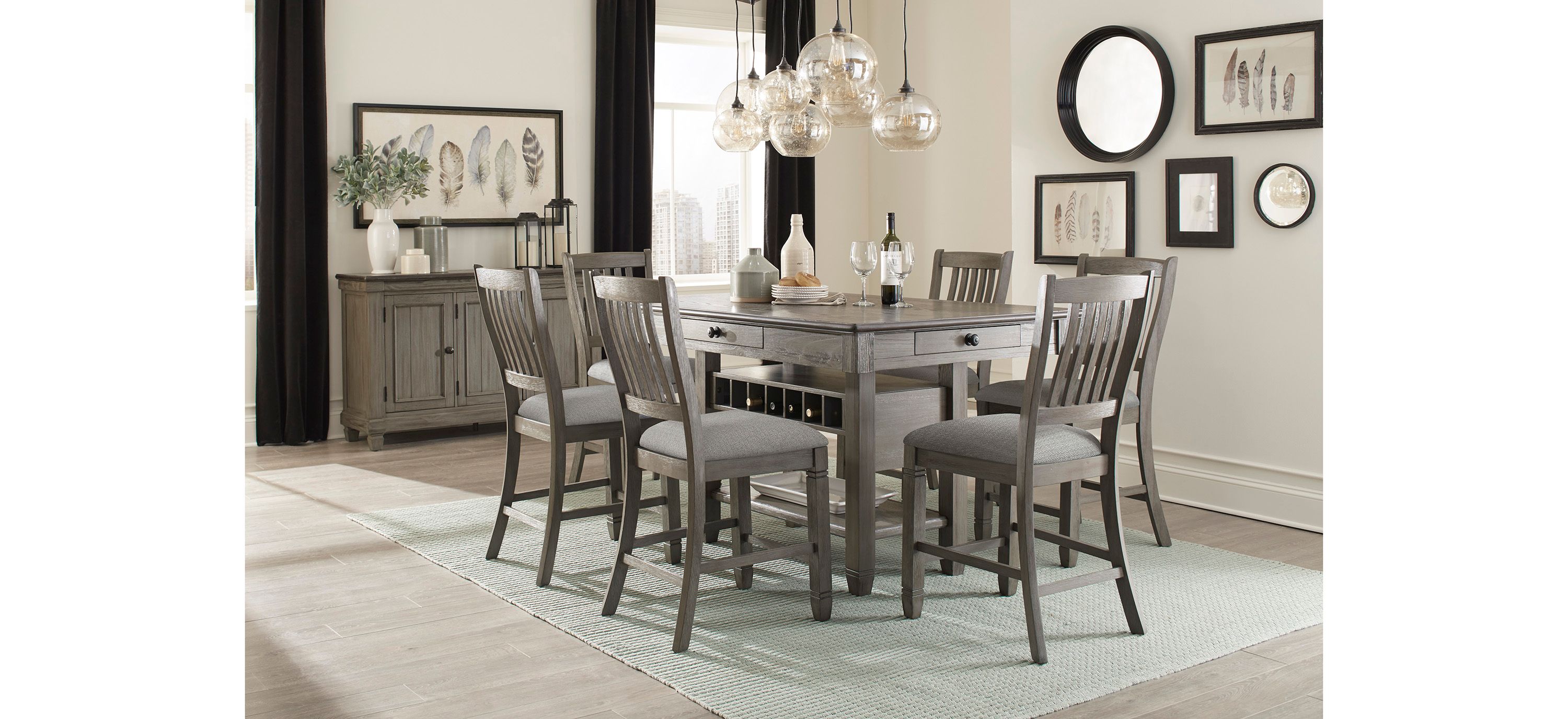 Lark 7-pc. Counter Height Dining Room Set