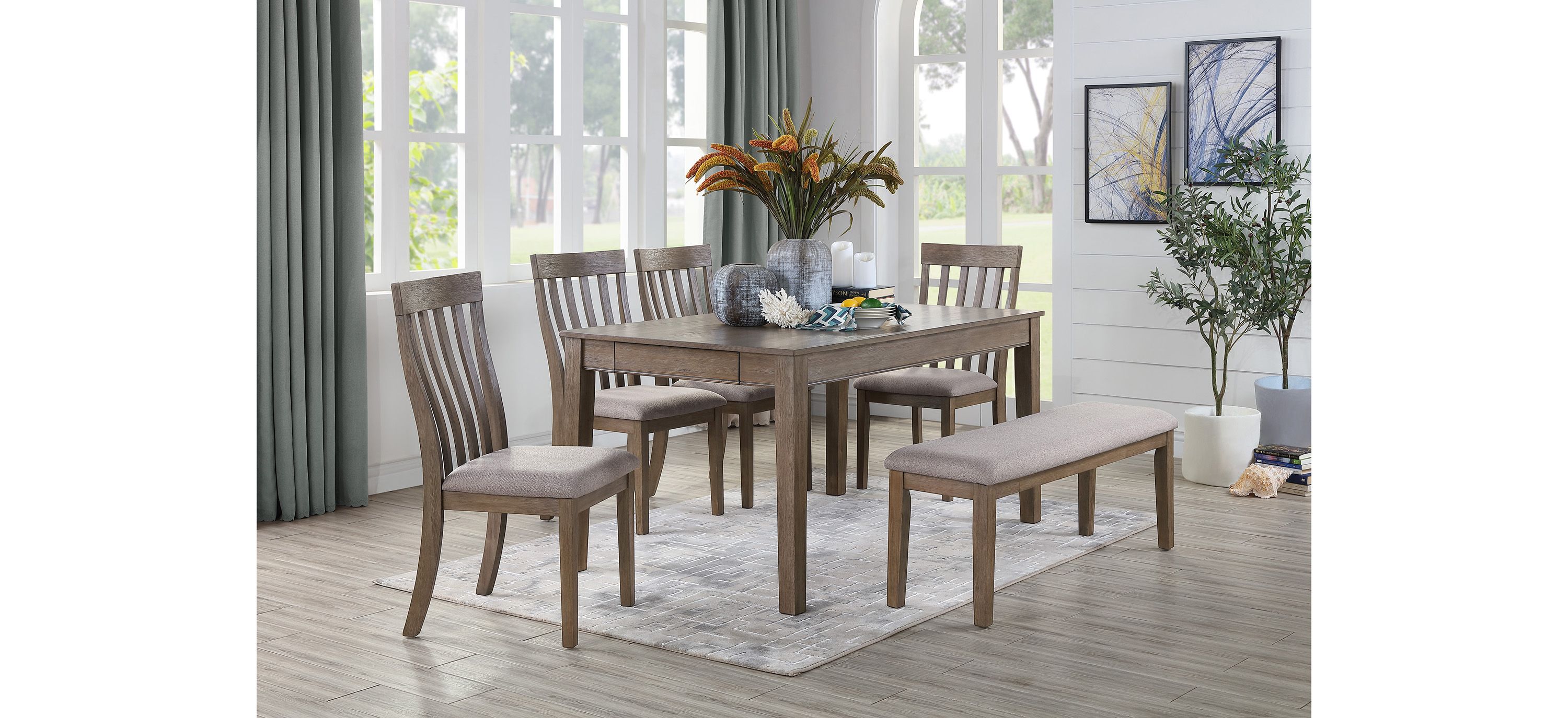 Brim 6-pc. Dining Room Set with Bench