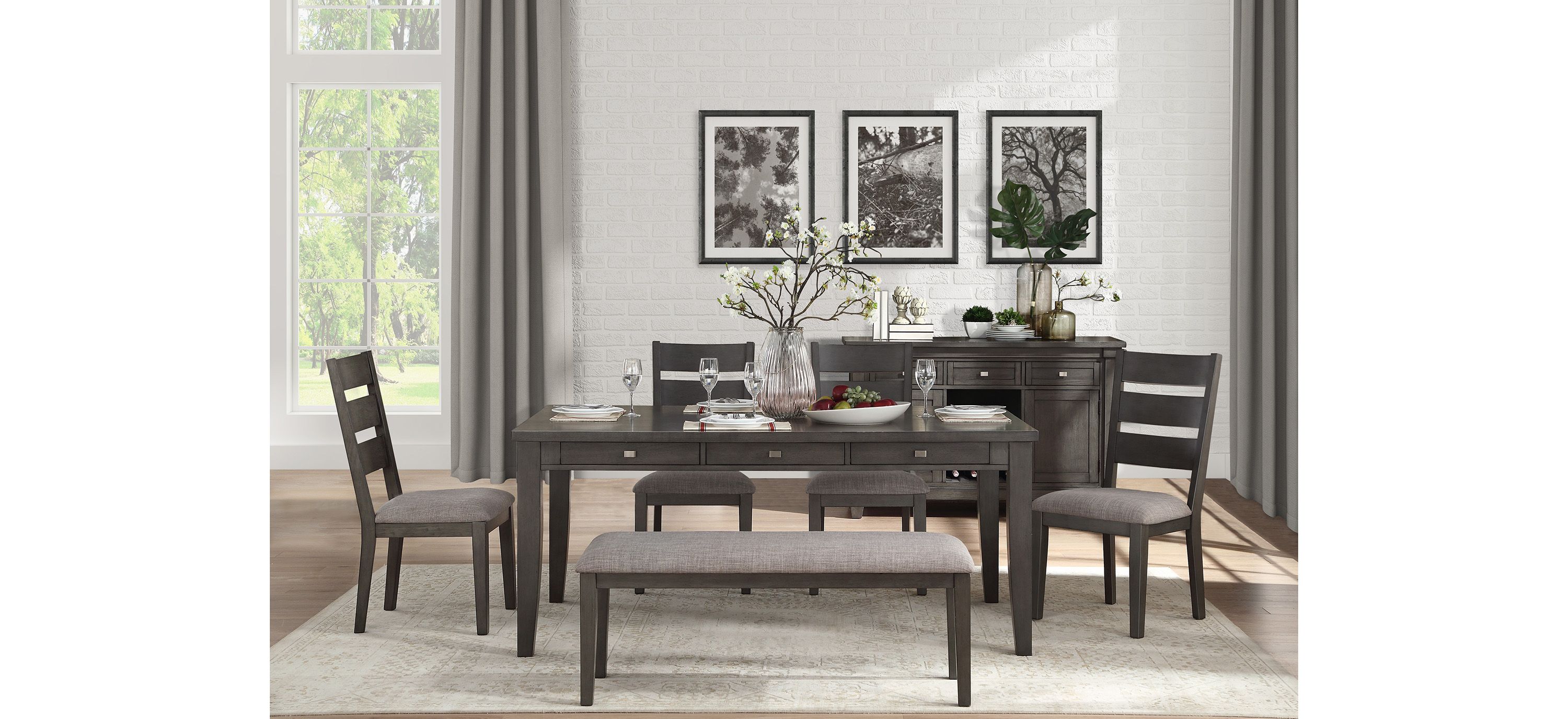 Brindle 6-pc. Dining Room Set with Bench