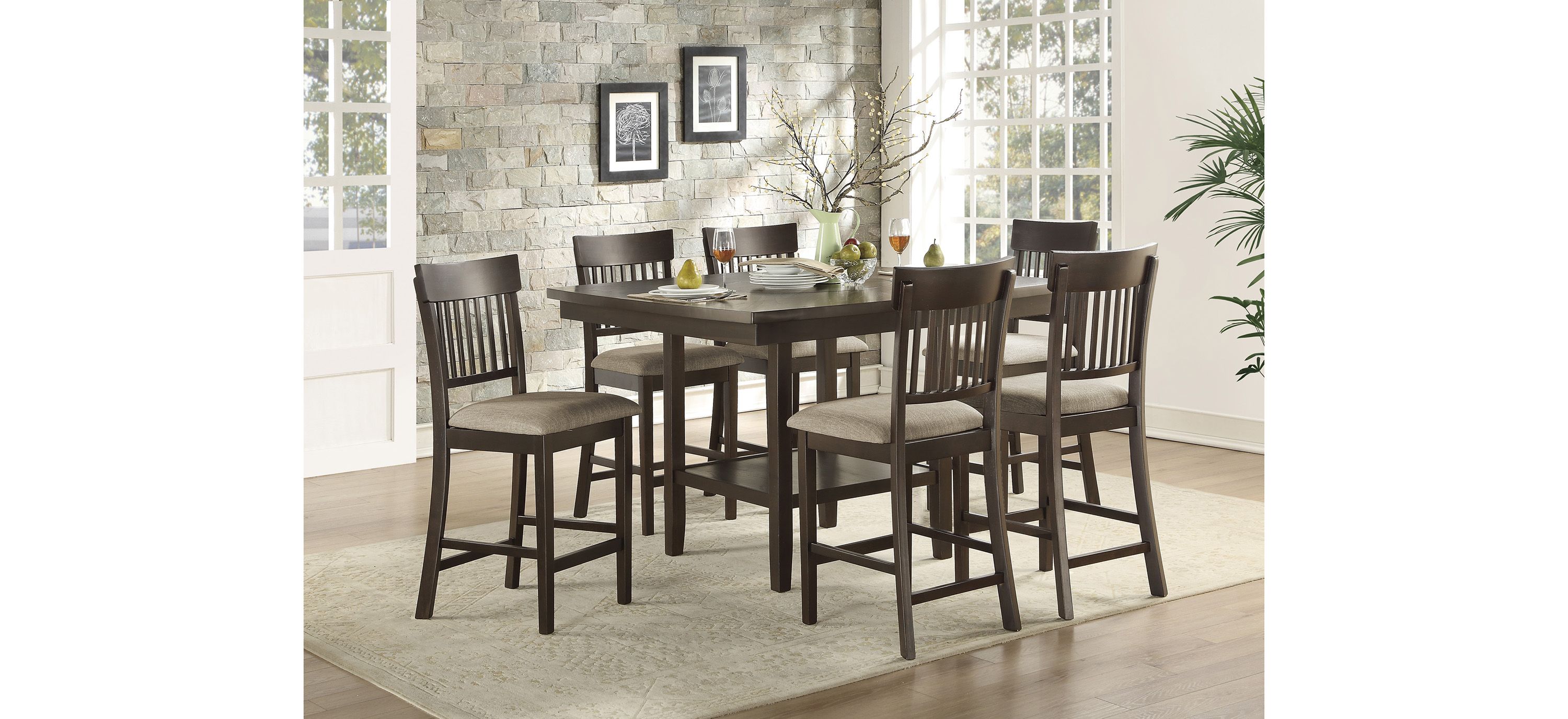Blair Farm 7-pc. Counter Height Dining Set with Slat Back Chairs