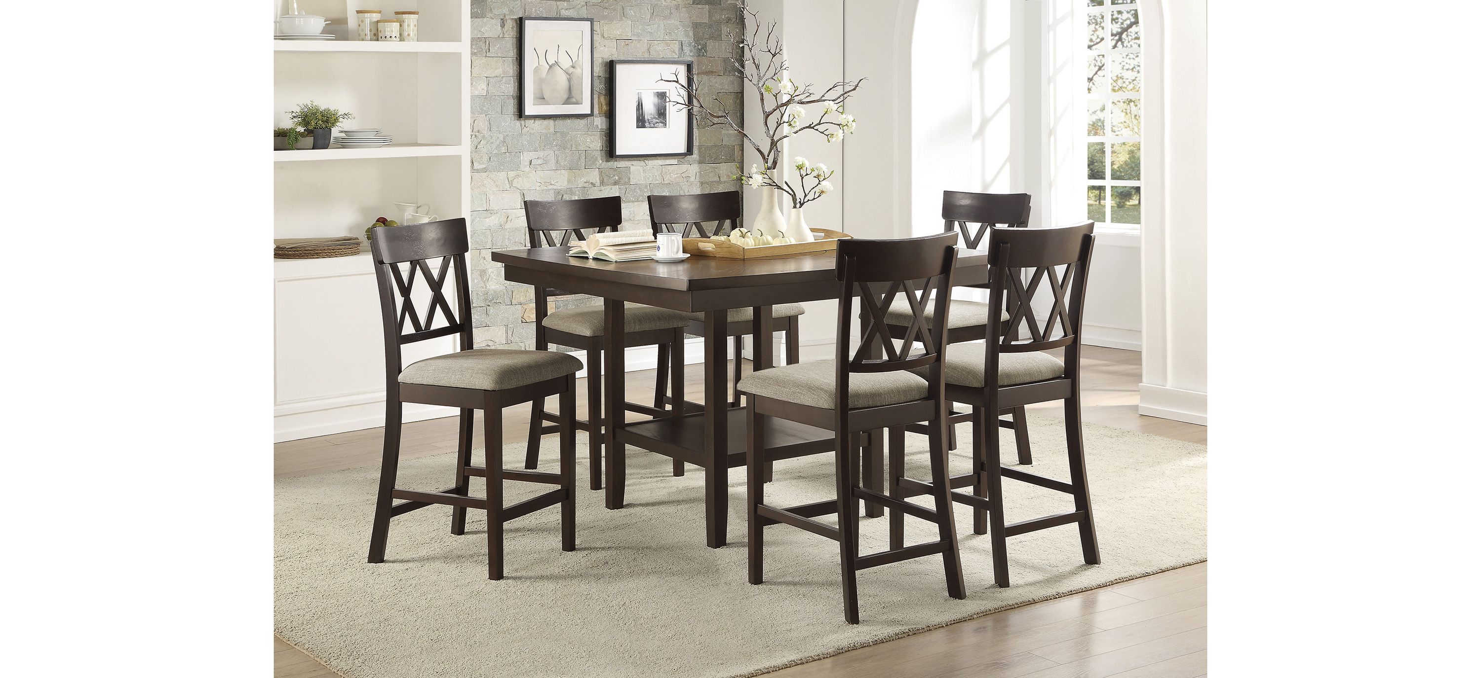 Blair Farm 7-pc. Counter Height Dining Set with Cross Back Chairs