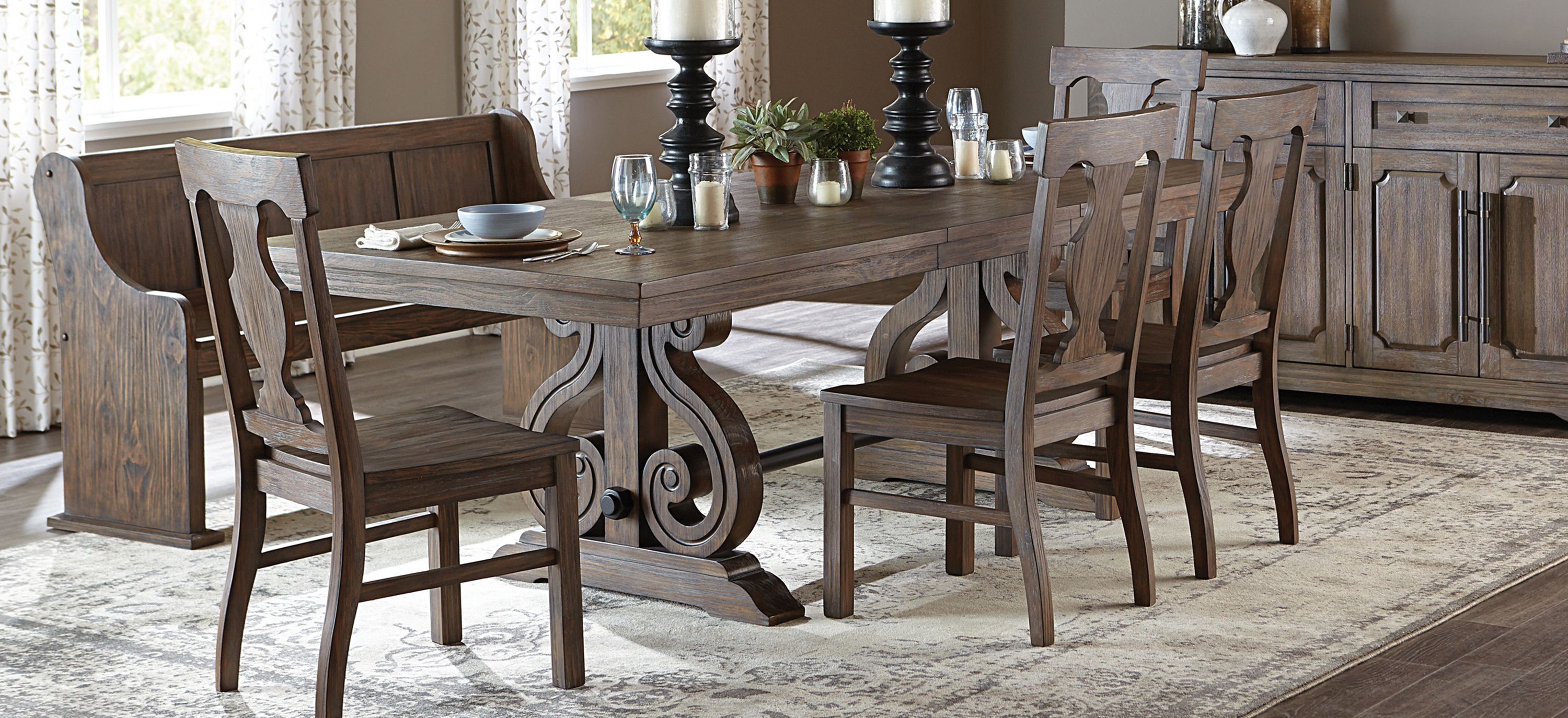 Olivia 6-pc. Dining Set w/ Bench