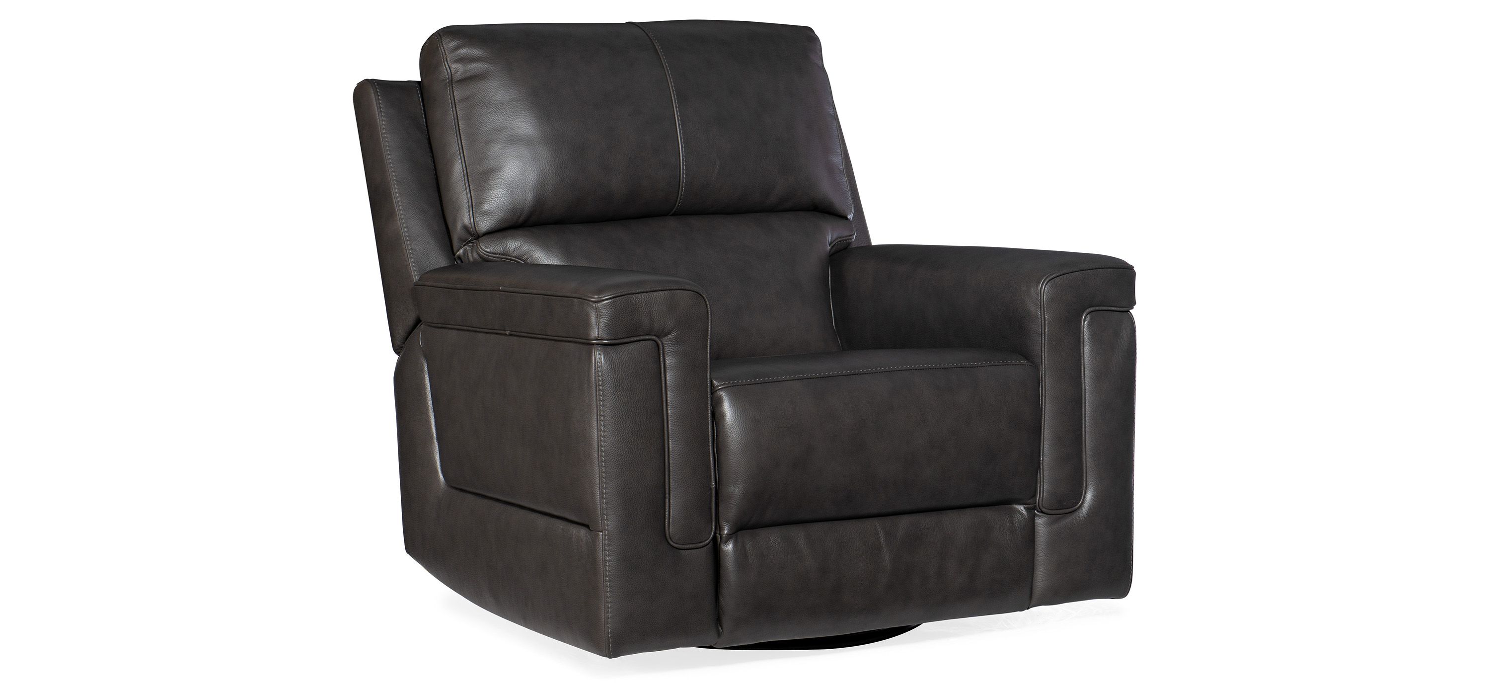 Gable Leather Swivel Glider