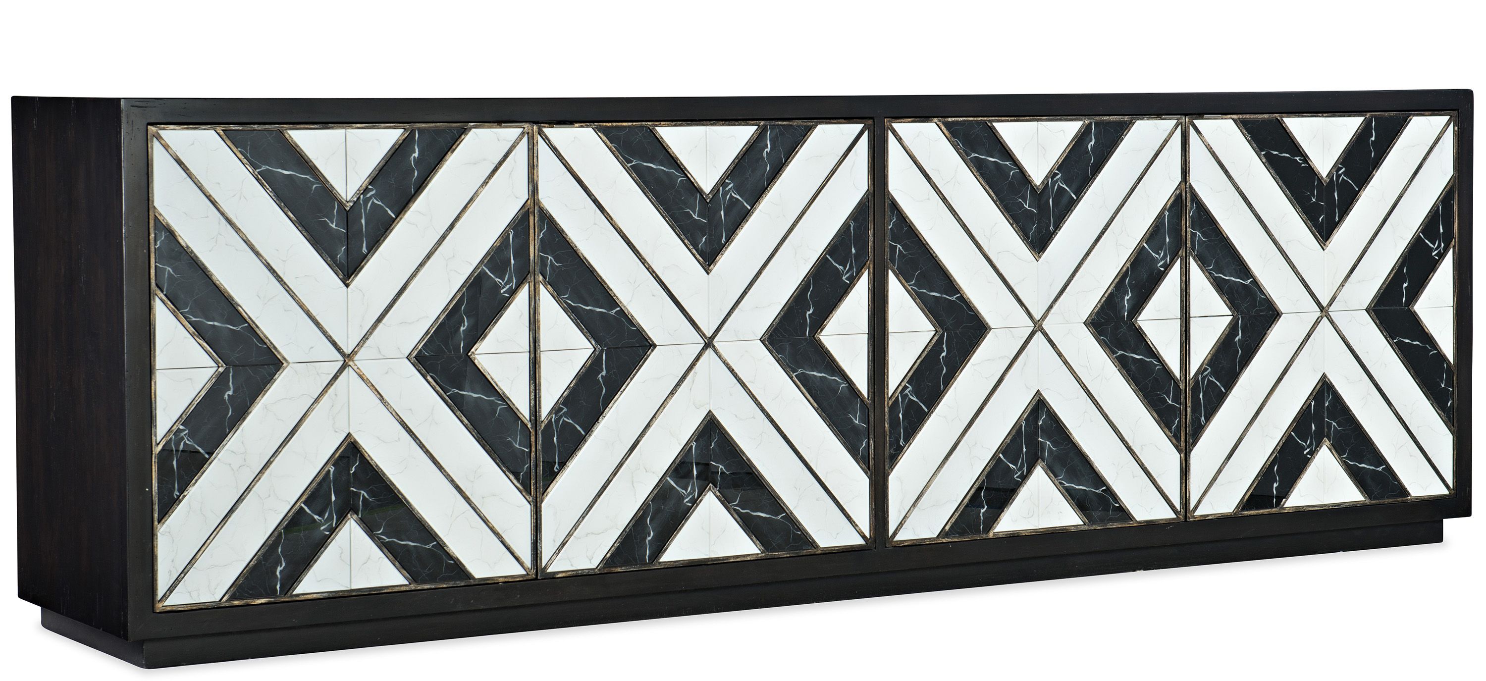 Sanctuary Grand Noir Et Blanc Entertainment Console