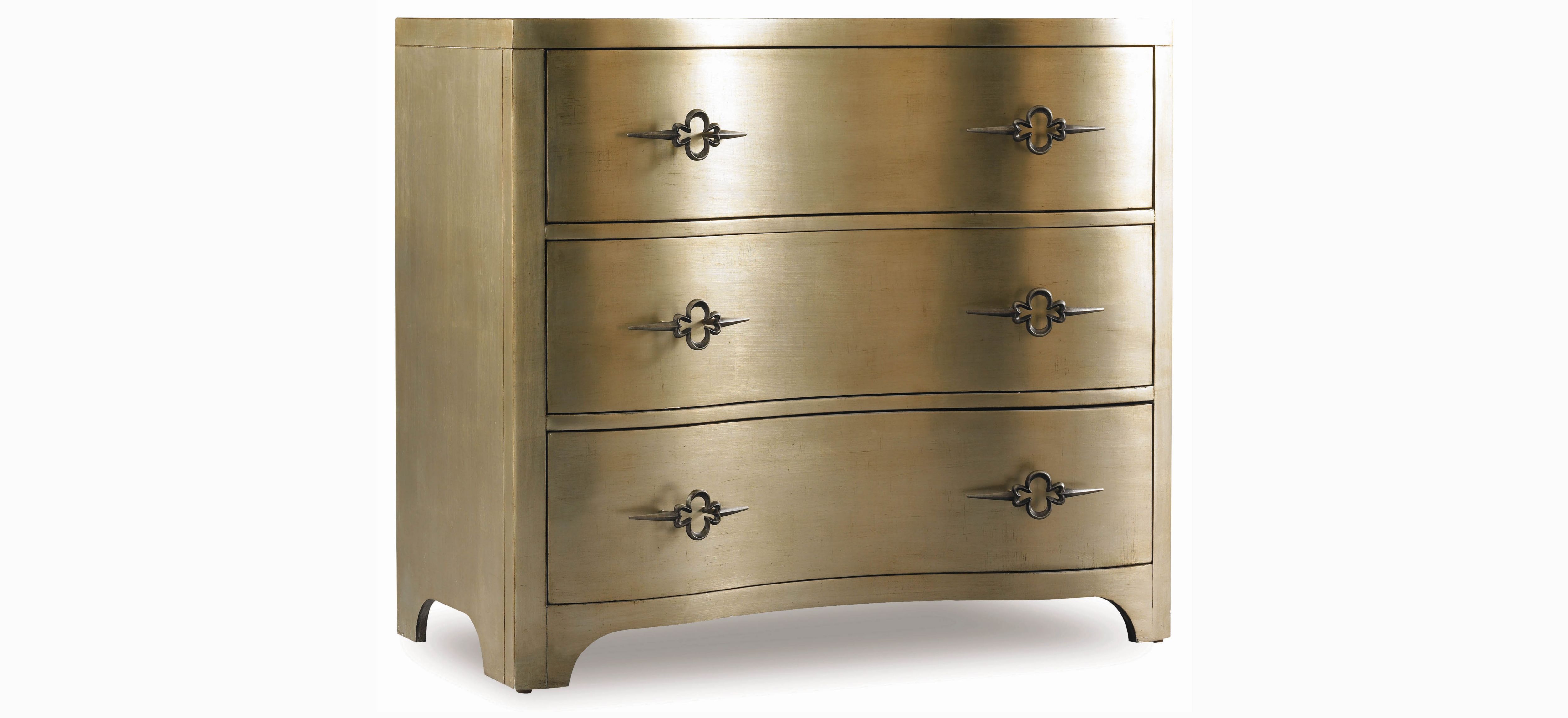 Sanctuary Three-Drawer Shaped Front Gold Chest