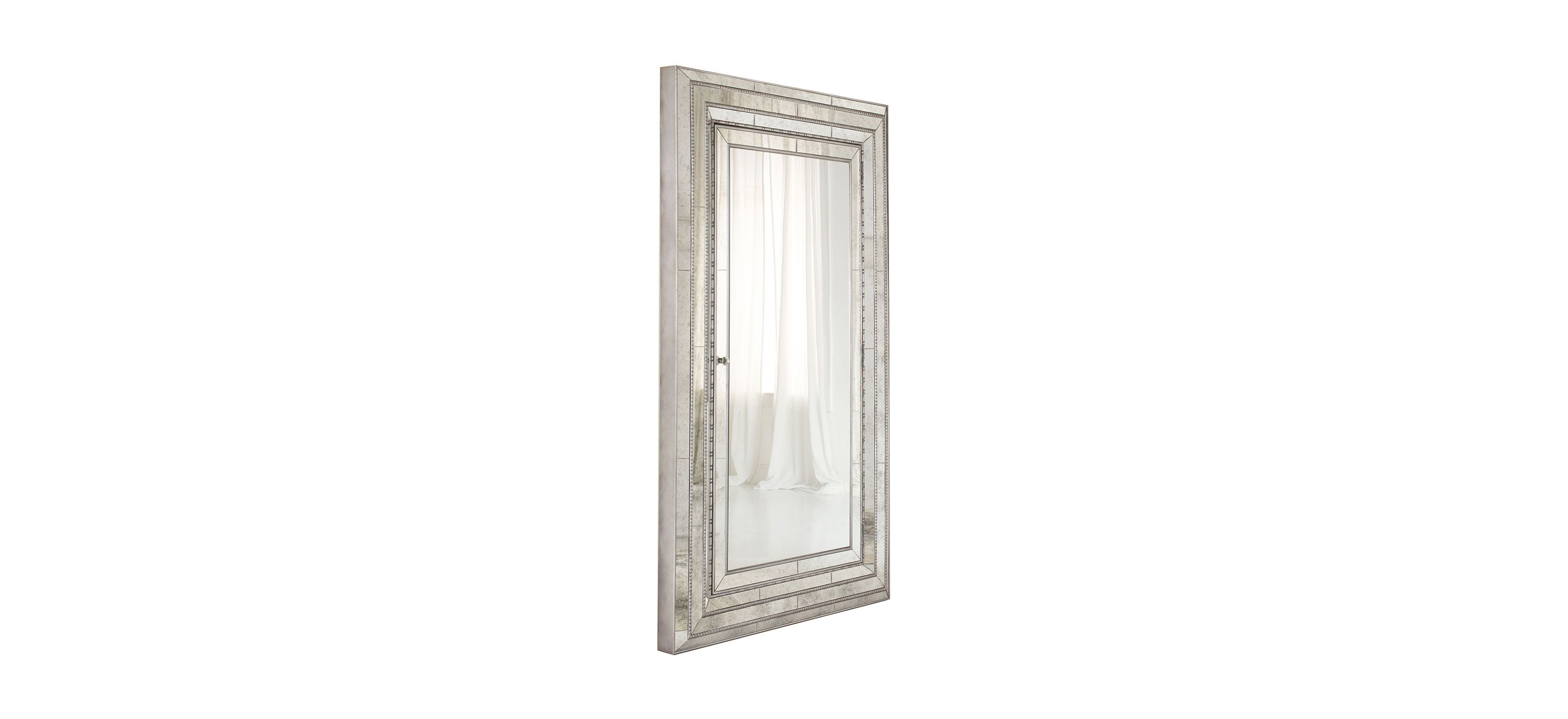 Melange Glamour Floor Mirror w/Jewelry Armoire Storage